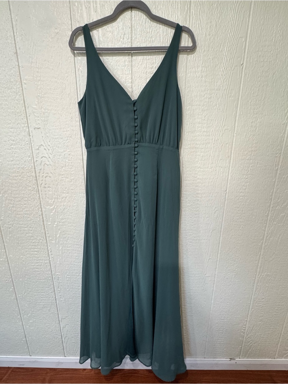 Sleeveless V-Neck Maxi Dress in Teal Green